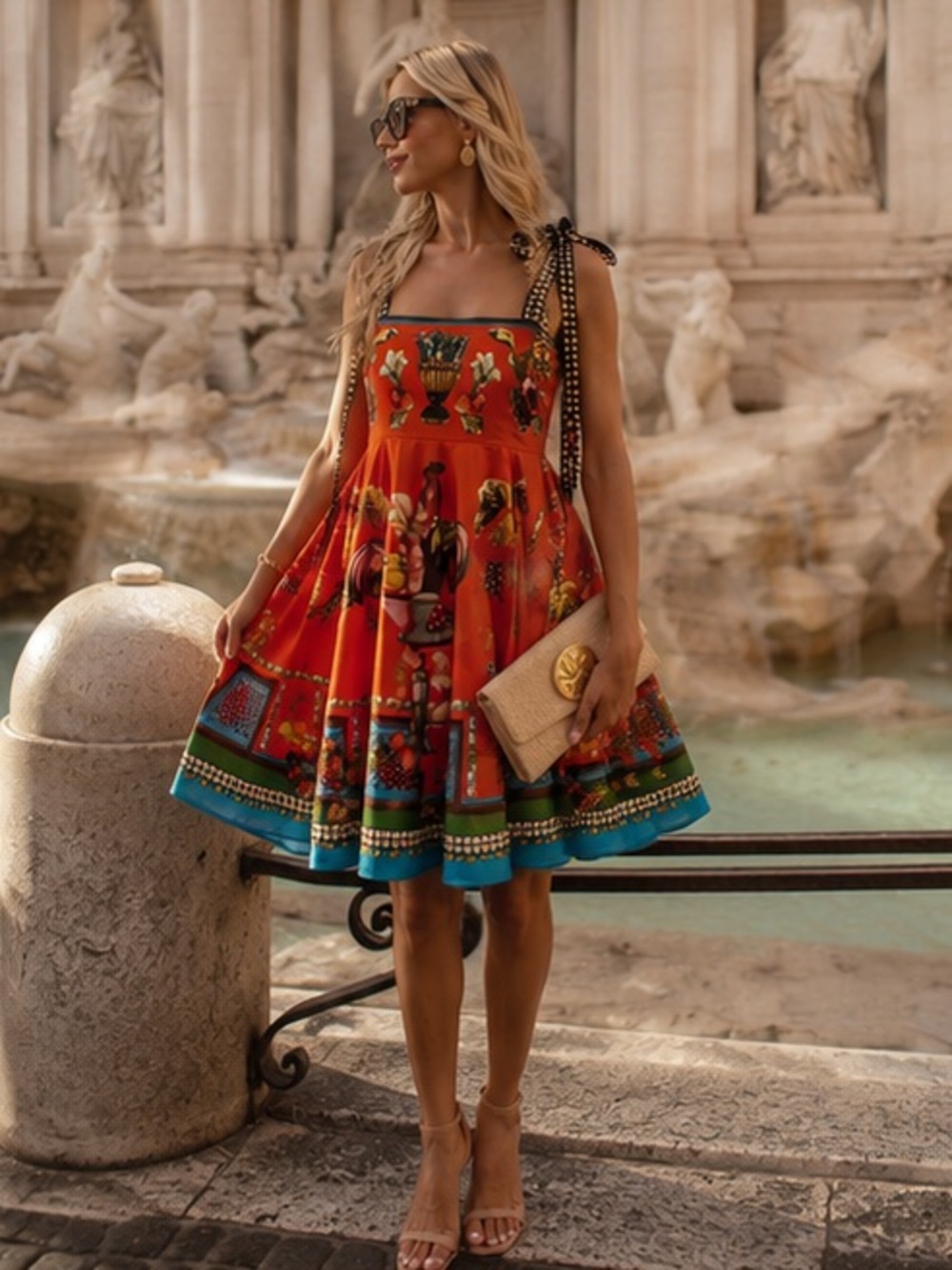 Alemais Orange Printed Mini Sundress Best color  for Fall